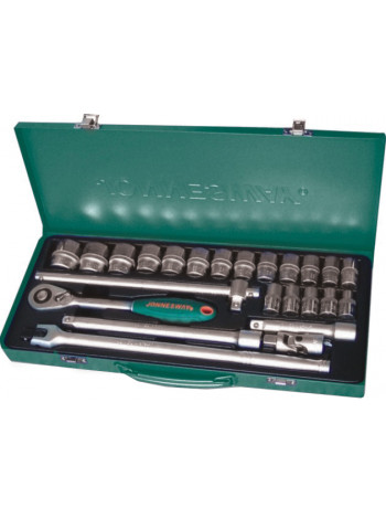 S04H4524S JONNESWAY Набор головок торцевых 1/2"DR 10-32 мм., с аксессуарами, 24 предмета