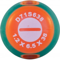 D71S638 JONNESWAY Отвертка стержневая шлицевая ANTI-SLIP GRIP, SL6.5х38 мм