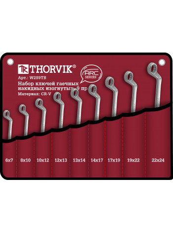 W2S9TB Thorvik Набор ключей накидных в сумке 6-24 мм, 9 предметов