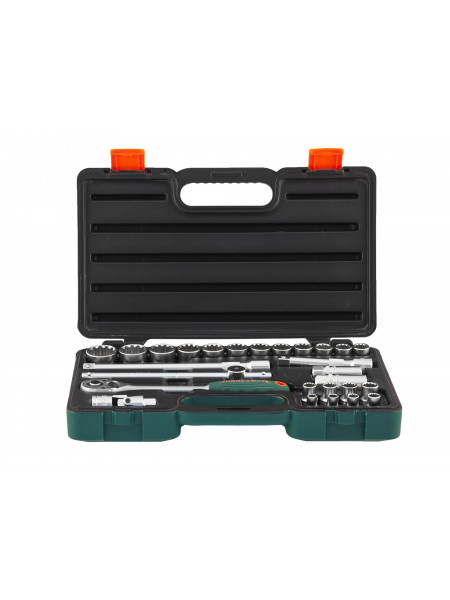 S68H4127S JONNESWAY Набор головок торцевых Super Tech 1/2"DR с аксессуарами, 27 предметов