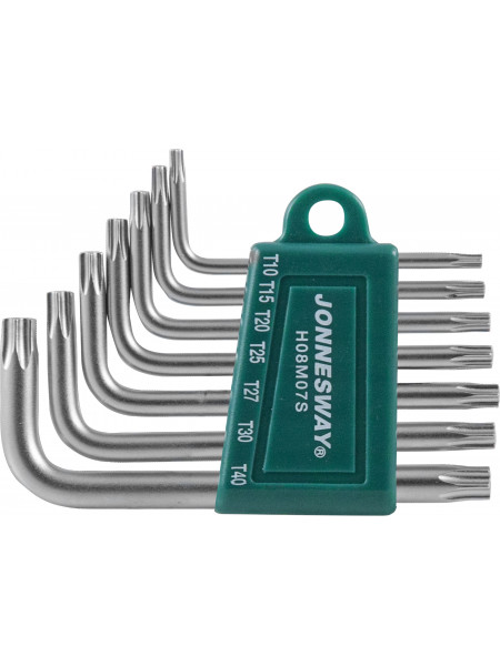 H08M07S JONNESWAY Комплект угловых ключей Torx Т10-Т40, S2 материал, 7 предметов