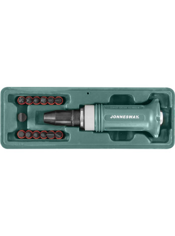 AG010138 JONNESWAY Набор ударных отверток SL 5, 6, 8, 10, 12 мм, PH# 1, 2, 3, 4, Hex 4, 5, 6, 8, 14 предметов