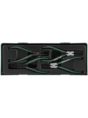 AG010002SC JONNESWAY Ложемент с пластиковой крышкой, Набор щипцов 7" для демонтажа стопорных колец 4 предмета. Ложемент с пластиковой крышкой.