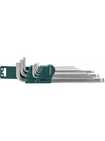 H06SM109S JONNESWAY Комплект угловых шестиграников EXTRA LONG с шаром 1,5-10мм, 9 предметов S2 материал