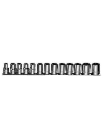 S05H4113S JONNESWAY Набор головок торцевых 12-гранных 1/2"DR MAXI-DRIVE на держателе "рельс" 13 предметов, 10-24 мм.