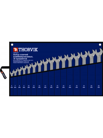 CWS0016 Thorvik Набор ключей комбинированных в сумке 6-24 мм, 16 предметов