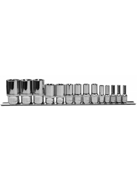 910714 Ombra Набор головок торцевых глубоких 1/4", 3/8", 1/2" на держателе, внешний TORX, E4-E24, 14 предметов
