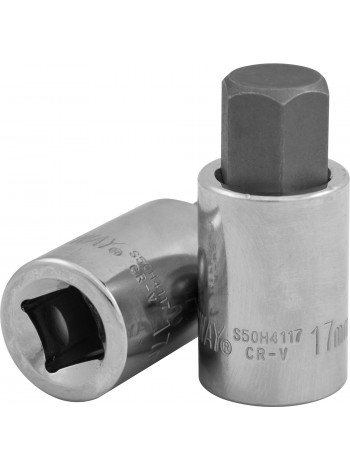 S50H2106 JONNESWAY Торцевая головка 1/4"DR с шестигранной вставкой Hex 6 мм, L-37 мм