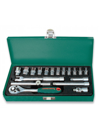 S04H2118S JONNESWAY Набор головок торцевых 1/4"DR 4-13 мм., с аксессуарами, 18 предметов