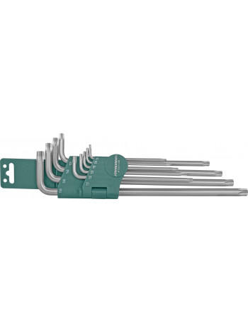 H12S110S JONNESWAY Комплект угловых ключей Torx Extra Long Т9-Т50, 1 S2 материал, 10 предметов