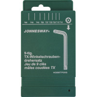 H08MTP09S JONNESWAY Комплект угловых ключей Torx с центрированным штифтом Т10-Т50, S2 материал, 9 предметов