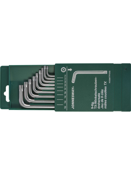 H08MTP09S JONNESWAY Комплект угловых ключей Torx с центрированным штифтом Т10-Т50, S2 материал, 9 предметов