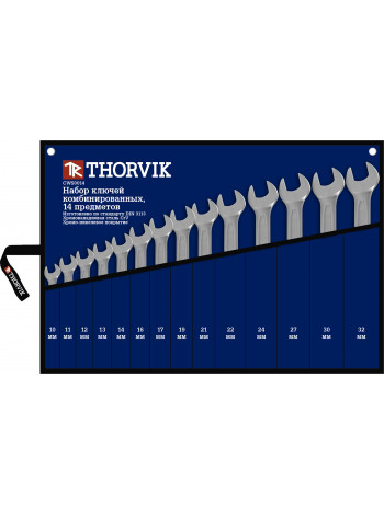 CWS0014 Thorvik Набор ключей комбинированных в сумке 10-32 мм, 14 предметов