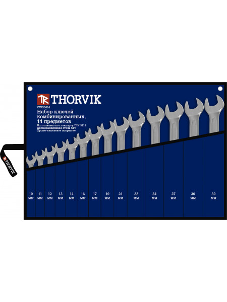 CWS0014 Thorvik Набор ключей комбинированных в сумке 10-32 мм, 14 предметов