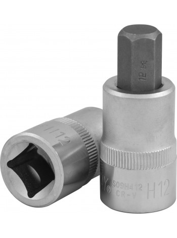S09H412 JONNESWAY Торцевая головка 1/2"DR с шестигранной вставкой Hex 12 мм, L-55 мм