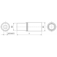 FS11413 Thorvik Головка торцевая глубокая 1/4" 13 мм