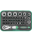 RD02040S JONNESWAY Набор торцевых головок 1/4" вставок-бит с трещоточной рукояткой мини 1/4" 60 зубцов, 40 предметов