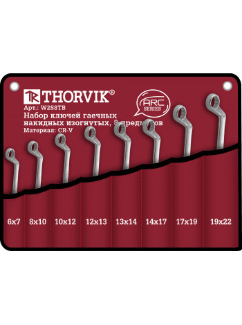 W2S8TB Thorvik Набор ключей накидных в сумке 6-22 мм, 8 предметов