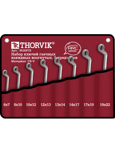 W2S8TB Thorvik Набор ключей накидных в сумке 6-22 мм, 8 предметов