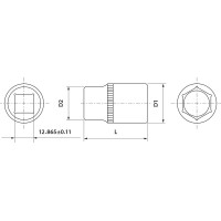 FS01213 Thorvik Головка торцевая 1/2" 13 мм