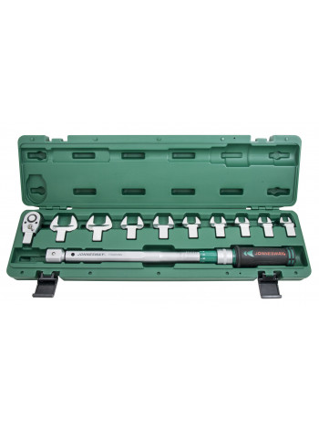 T30200NS JONNESWAY Ключ динамометрический 1/2"DR  40-200 Нм. со сменными рожковыми насадками 13-30 мм  и приводом в наборе, 11 предметов