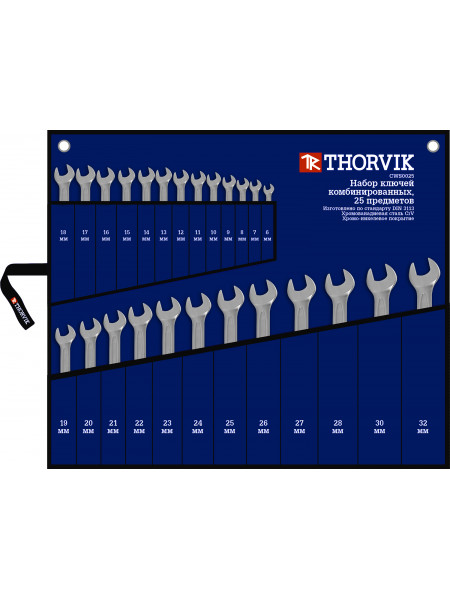 CWS0025 Thorvik Набор ключей комбинированных в сумке 6-32 мм, 25 предметов