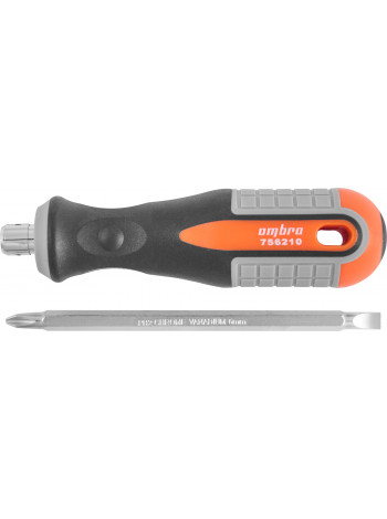 756210 Ombra Отвертка стрежневая двусторонняя ROUND GRIP, РН2,SL6x100 мм