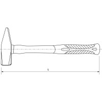 PHH500 Thorvik Молоток слесарный с фиберглассовой рукояткой 500 гр