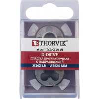 MDG8125 Thorvik Плашка D-DRIVE круглая ручная с направляющей в наборе М8х1.25, HSS, Ф25х9 мм
