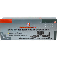 S03AD3108S JONNESWAY Набор головок торцевых ударных глубоких 3/8" 10-19 мм, 8 предметов