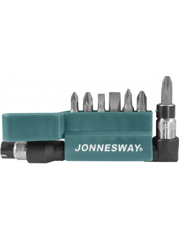 S08H208S JONNESWAY Комплект вставок-бит 1/4"DR PH(1,2,3) PZ(1,2) и шлиц SL4-7 мм., 8 предметов