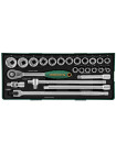 S04H4524ST JONNESWAY Набор торцевых головок 1/2"DR 10-32 мм, 24 предмета (ложемент)