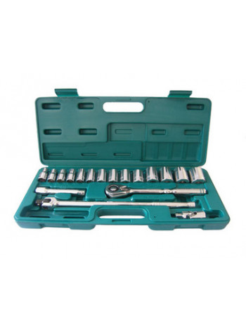 S05H4219S JONNESWAY Набор головок торцевых дюймовых 1/2"DR 3/8"-1-1/4", с аксессуарами, 18 предметов
