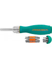 DR0119S JONNESWAY Отверточная рукоятка трещоточная с набором бит 19 предметов